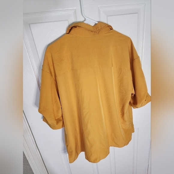 Shein Curve Patched Pocket Drop Shoulder V Neck Casual Blouse Top XL - Picture 2 of 9